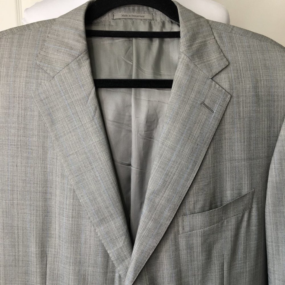 Ermenegildo Zegna Su Misura 15 Mil Mil 15 Gray Three Button Blazer Jacket 56 - Picture 4 of 12